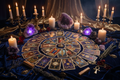 Premium deep dive tarot reading with crystals and candlelight
